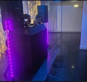 Professional DJ Booth - 2 Speakers & Lighting (5 Hours)